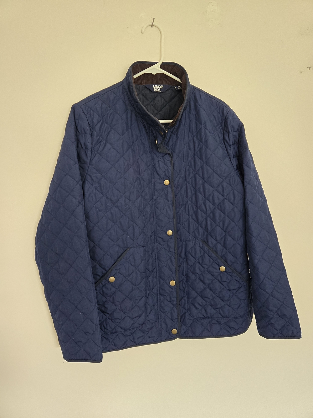 Lands' End Quilted Navy Barn Chore Jacket Normcore Classic Fall size M